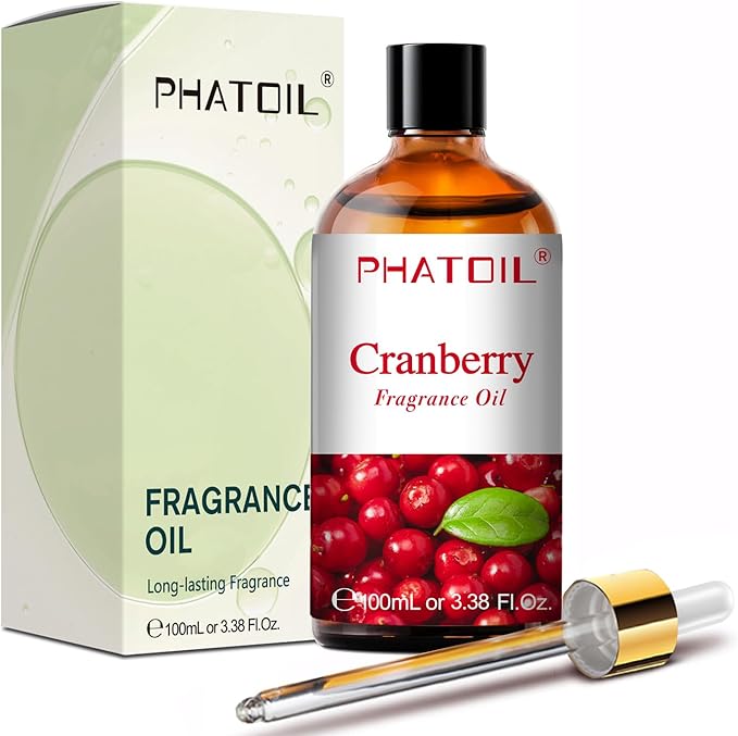 PHATOIL Cranberry Fragrance Oils for Aromatherapy, 3.38FL.OZ Diffuser Oils for Home, Perfect for Aromatherapy, Humidifiers, Yoga, DIY Candle and Soap Making - 100ml - Bloomnest