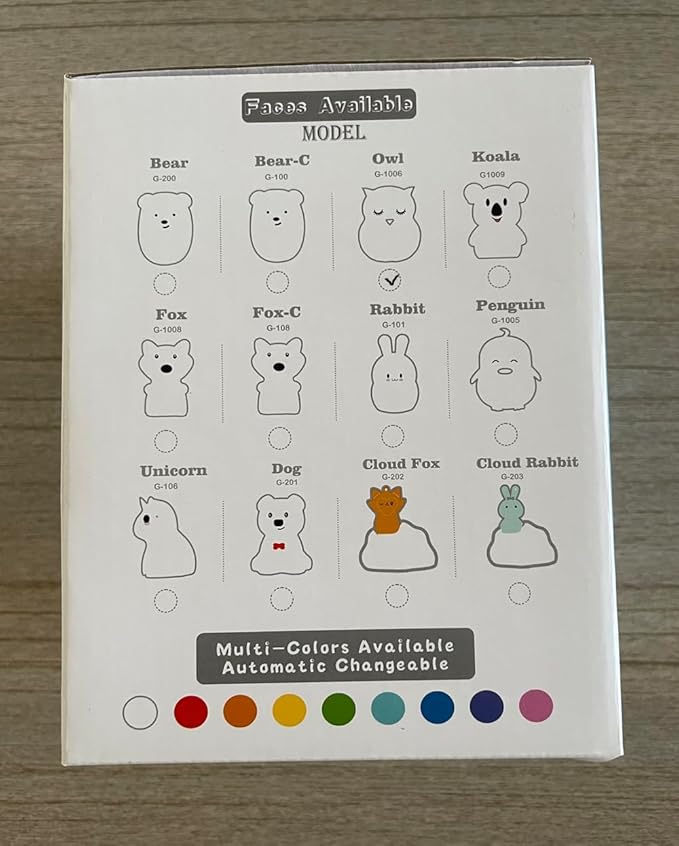 Large Owl Night Lights for Kids LED Nursery Lamp Children's Room Moon Bedside Lamp, Changeable Brightness & Color Child Table Night-Light, Lighting for Travel and Camping Child Gift - Large - Bloomnest