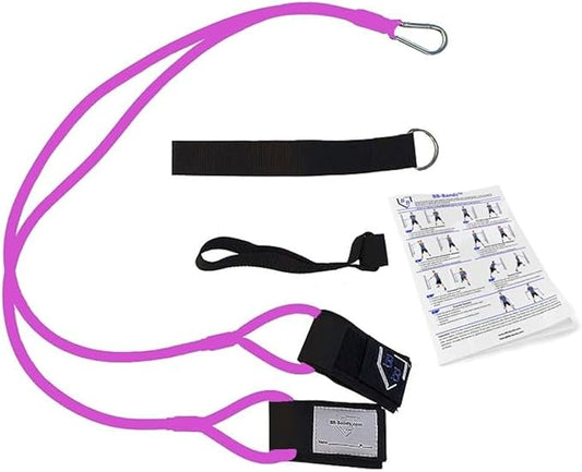 BB Bands Baseball Softball Resistance Training Bands - Arm Strength, Pitching Conditioning Equipment, 3 Strengths (Youth, Adult, Heavy), 7 Colors, Includes Anchor Strap, Door Mount, Bag, Workout Guide - Bloomnest