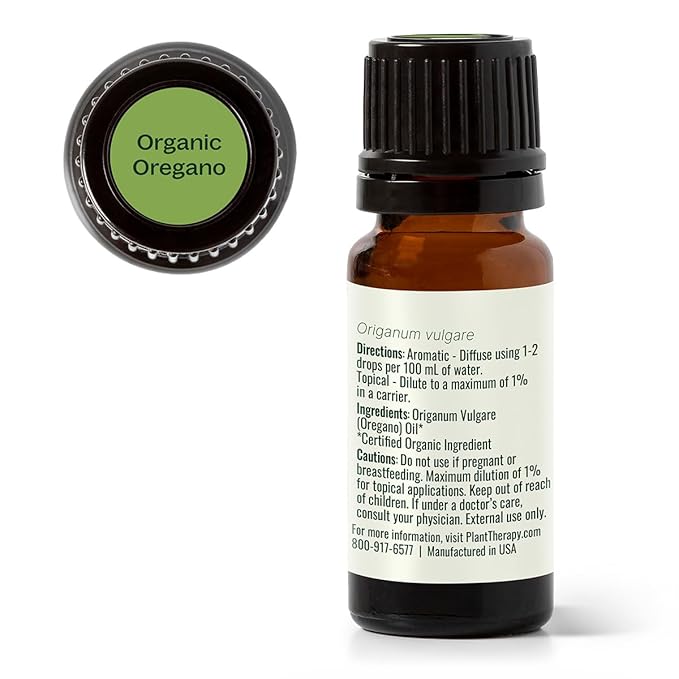Plant Therapy Organic Oregano Essential Oil 100% Pure, USDA Certified Organic, Undiluted, Natural Aromatherapy, Therapeutic Grade 10 mL (1/3 oz) - Bloomnest