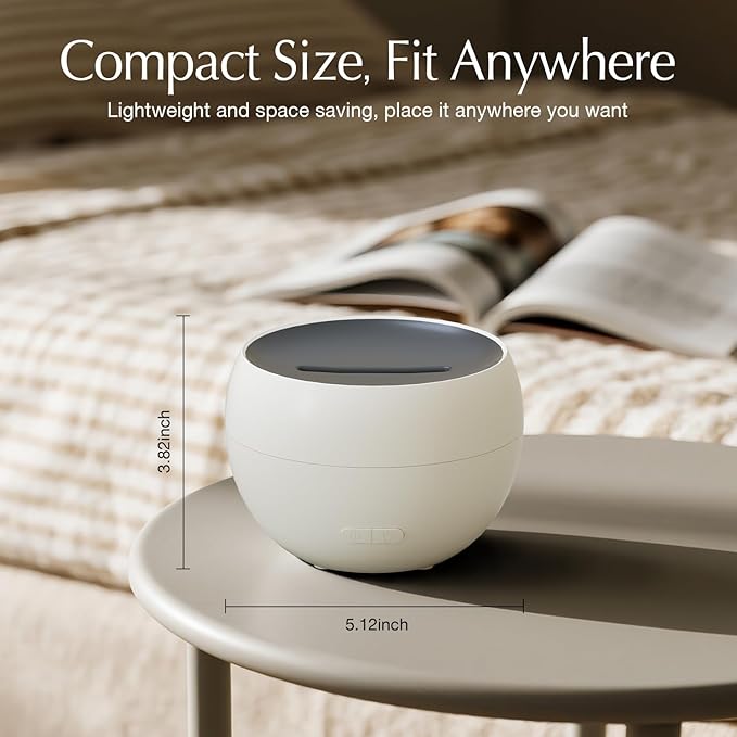 SALKING Essential Oil Diffuser, Fireplace Fire Flame Aromatherapy Diffuser, 150ml Ultrasonic Cool Mist Humidifier, Scent Aroma Diffuser with Auto-Off Function for Home, Room (White) - Bloomnest