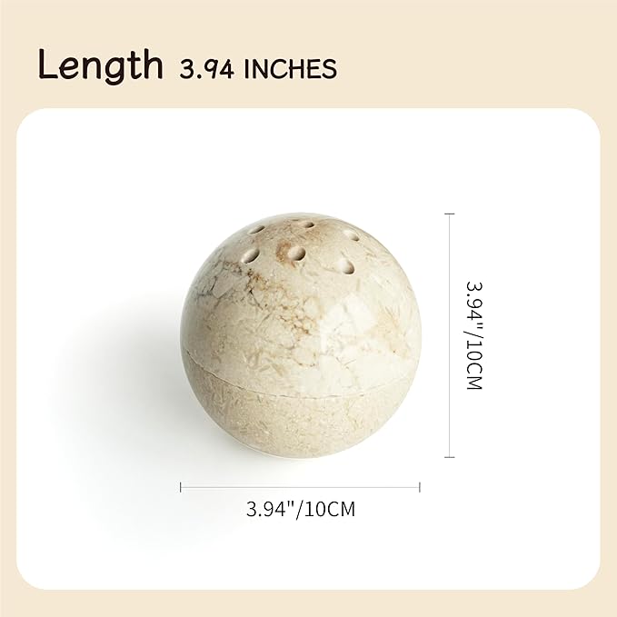 Marble Incense Burner, Handcrafted Stone Incense Holder for Various Incense Types, Durable and Elegant Design (Beige Marbel) - Bloomnest