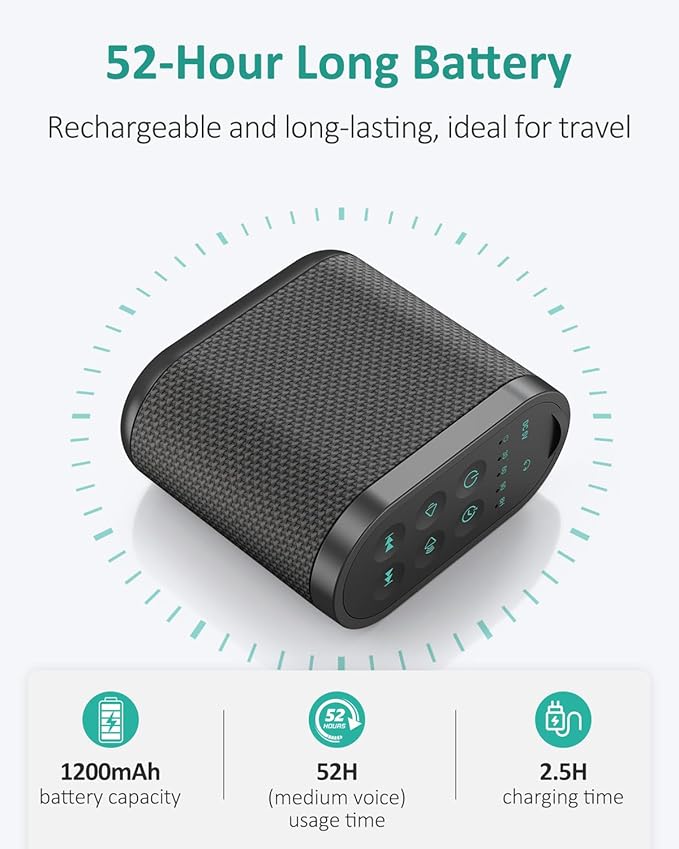 Portable White Noise Sound Machine for Adults, Baby - Brown/Pink/White Noise Machine：Rechargeable Battery, Headphone Jack, 21 Sounds, Nonstop Play & Sleep Timer, Memory Function, Home, Office,Travel