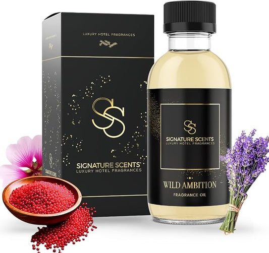 Luxury Hotel Diffuser Oil for Hotels and Homes - Aromatherapy Oils for use with an Essential Oil Diffuser at Home - Fragrance-Scent Diffuser Oil Blend (Wild Ambition) 4.05fl oz (120ml) - Bloomnest