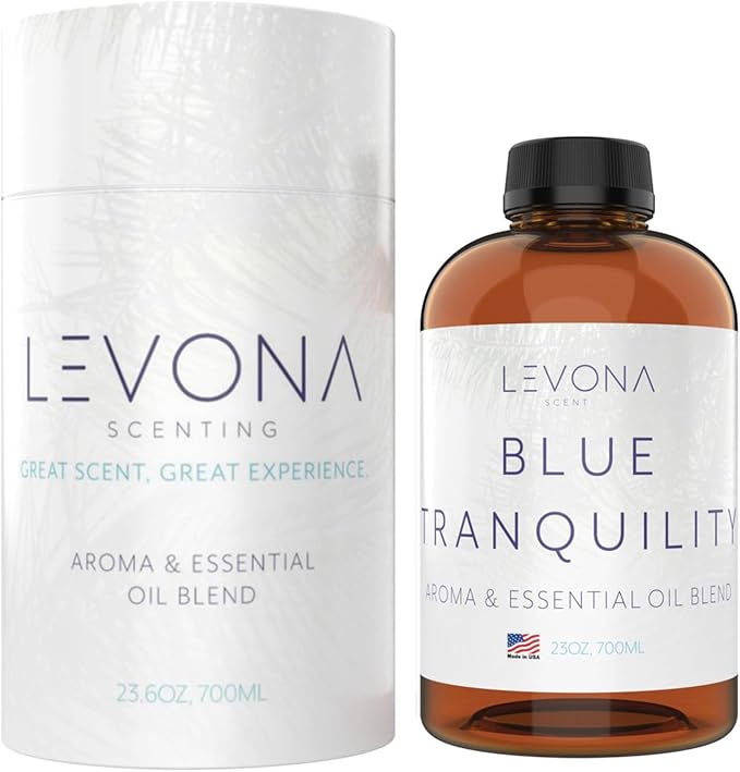 Levona Scent Essential Oil - Fresh Aroma for Home, Office, Hotel & Spa, Perfect in Humidifiers and Diffusers, Luxury Fragrance, with Coastal Breeze & Citrus Notes - 700ml/ 23 fl oz, Blue Tranquility LEVONASCENT