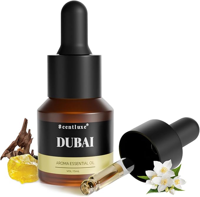 Aroma Diffuser Oil - Dubai - Inspired by Hotel Scent for Home Premium Fragrance Oil for Ultrasonic and Waterless Diffusers and Crafting - 15 mL, Glass Bottle with Dropper - Bloomnest