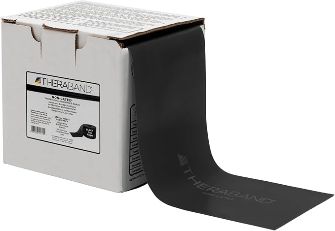 THERABAND Resistance Band, Black, Special Heavy, 50-Yard Roll, Latex Elastic Band for Exercise - Bloomnest