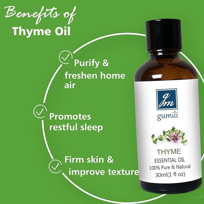 Thyme Essential Oil, 100% Pure Undiluted, 30ml/1 oz - Bloomnest