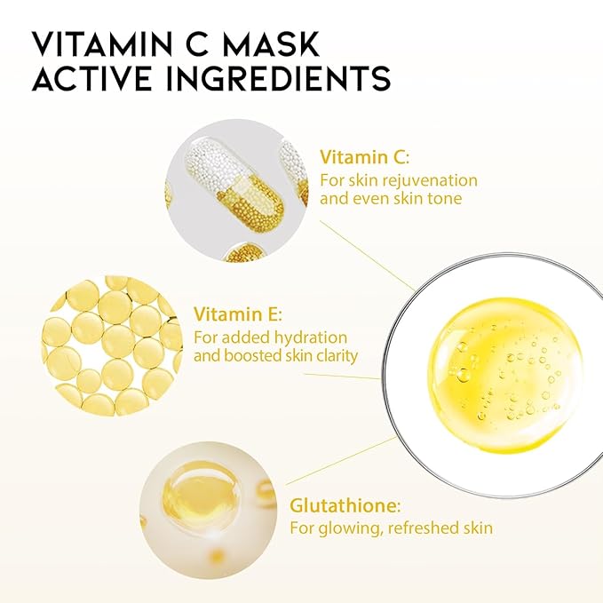 #OOTD Face Mask Korean Skincare for Dry Sensitive Skin | Hydrating, Revitalizing, Calming, Collagen, Ceramide, Cica, Vitamin C Serum Sheet Masks (12EA) - Bloomnest