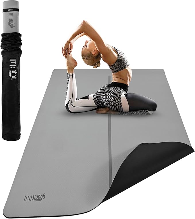 Large Yoga Mat (6'x4') – 1/4" & 1/2" Thick Exercise Mats for Home Workout, Extra Wide Workout Mats for Home Gym, Yoga, Pilates, Stretching, Floor & More - Bloomnest