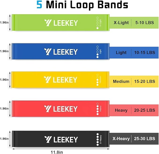 LEEKEY Resistance Bands Set for Pull-Up Assistance & Full-Body Training, Multi-Level Exercise Bands with Bag for Home Workouts, Physical Therapy, Strength Training (Men/Women) - Bloomnest
