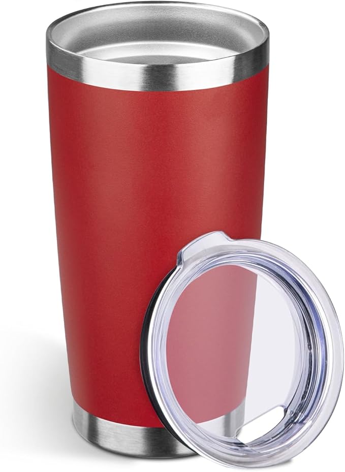 StarSpeed 20oz Tumbler Bulk with Lid, Stainless Steel Insulated Tumblers Double Wall Vacuum Insulated Travel Mug, Powder Coated Coffee Cups for Hot and Cold Drinks(Wine Red,1) - Bloomnest