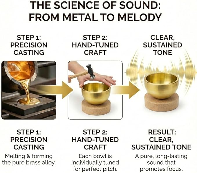 Mini Singing Bowl Set, Small Portable Brass Meditation Sound Bowl with Copper Striker Ball & Drawstring Pouch, for Yoga, Mindfulness, Relaxation, Chakra & Spiritual Gift (1.6 in) Bloomnest