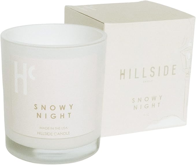 Snowy Night Single Wick Soy Candles, Luxury Scented Candles for Home - Up to 60 Hour Burn Time, Cruelty-Free Soy Wax Blend - Fir Needle Fragrance, Notes of Cedarwood & Berries (9 oz) - Bloomnest