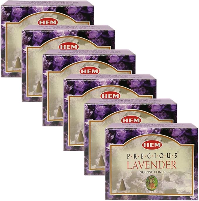 TRUMIRI Incense Cone Holder Bundle with Hem Precious Lavender Incense Cones - Pack of 6 (Approx 60 Cones) TRUMIRI