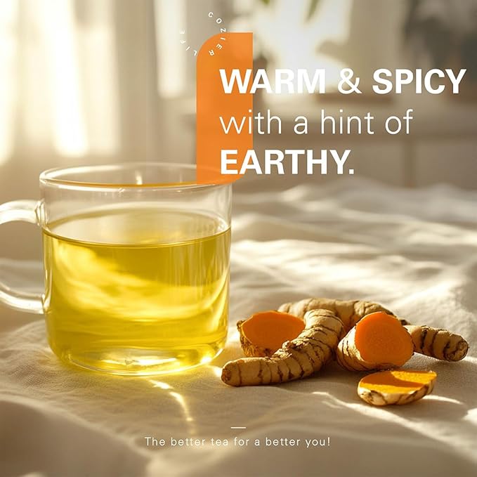 WT WEETEE Turmeric Ginger Tea Bags, 100% Pure Turmeric and Ginger Root Herbal Blend Savory & Spicy, Natural Caffeine-free Spice Tea - Bloomnest