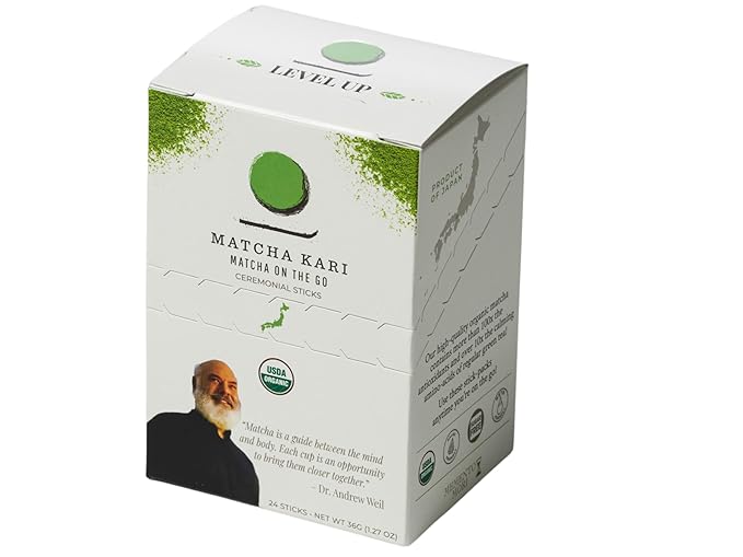 Matcha Green Tea Powder Single Serving Sticks, Dr. Weil's Ceremonial Organic Matcha Powder Singles Packets - Individual Tea Packets (24) - Bloomnest