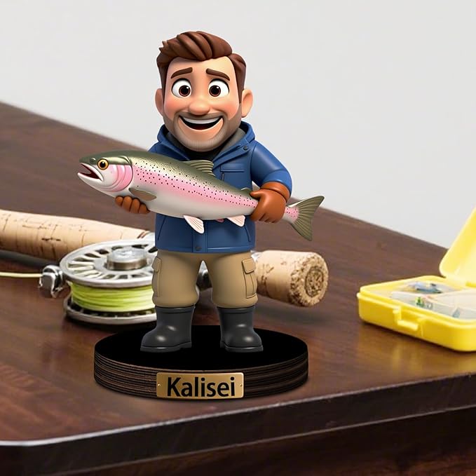 Custom Fishing Photo Cartoon Style Acrylic Plaque Sign Desk Decor, Memories Fishing Themed Picture Photo Frame, Fish Memories Picture Frame Decor Gifts for for Dad Papa Fathers's Day - Bloomnest