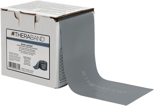 THERABAND Resistance Band 25 Yard Roll, Non-Latex Professional Elastic Stretch Bands for Upper & Lower Body Exercise Workouts, Physical Therapy, Lower Pilates, Flexibility, & Rehab, Dispenser Box - Bloomnest