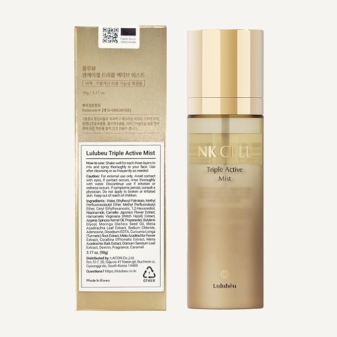 Triple Active Mist, Korean Skincare Glow Spray Serum, Hydrating All-in-One Face Treatment for Radiant, Dewy Skin, Lightweight Daily Routine Care with NK Cell Technology - Bloomnest