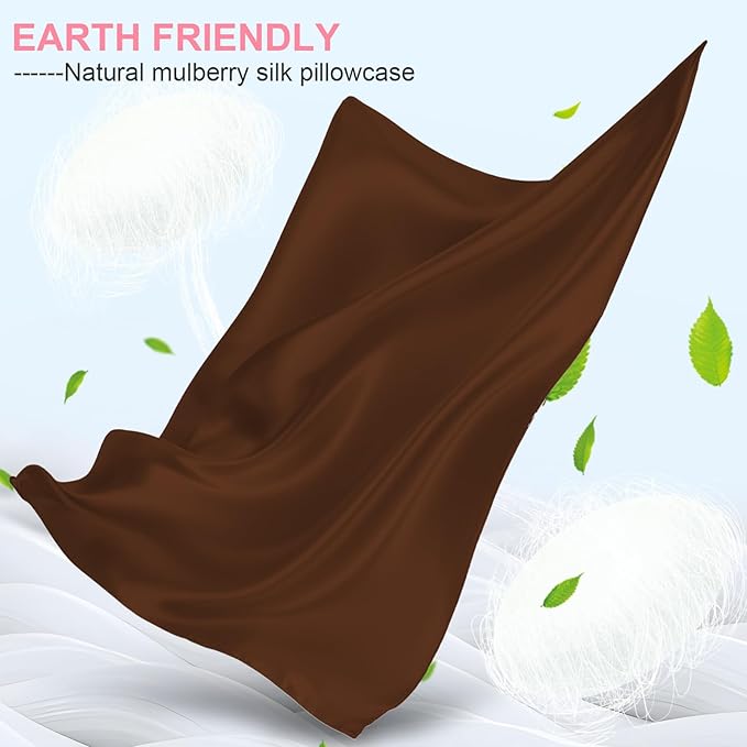 Mulberry Silk Pillow Cases 2 Pack Queen Size 20x30 Inches with Hidden Zipper, Ultra Smooth and Soft Breathable Cooling Silk Satin Pillowcase Set of 2, Better for Hair and Skin, Gifts for Women Men - Bloomnest