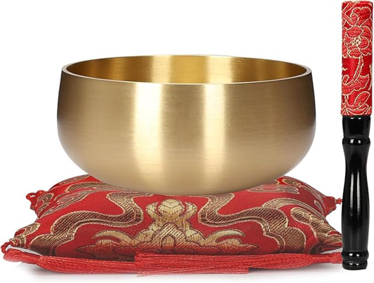 Tibetan Singing Bowl Set - 4" Handcrafted Meditation Sound Bowl for Yoga, Mindfulness Chakra Healing & Stress Relief | Complete Kit with Cushion & Mallet | Spiritual Gifts for Beginners (4 Inch) - Bloomnest
