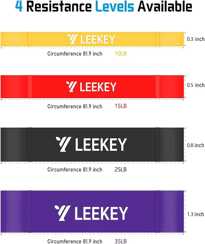 LEEKEY Resistance Bands Set for Pull-Up Assistance & Full-Body Training, Multi-Level Exercise Bands with Bag for Home Workouts, Physical Therapy, Strength Training (Men/Women) - Bloomnest