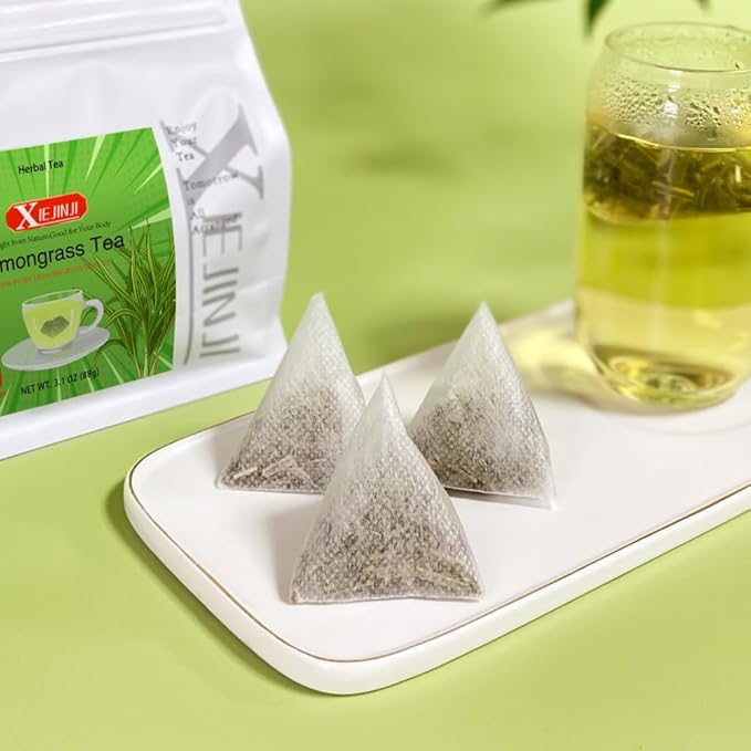 XIEJINJI Lemongrass Tea Bags, 40 Count - Premium Natural Lemongrass Herbal Tea, Caffeine-Free & Non-GMO, Supports Digestion & Relaxation - Bloomnest