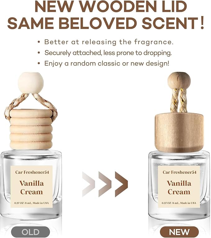 C Classy Car Air Freshener Hanging 2 Pack, Vanilla Cream Essential Oil Diffuser for Cars, Long-Lasting Fragrance, Cute Car Accessories, C ar Air Fresheners for Women & Men Gift, Made in USA - Bloomnest