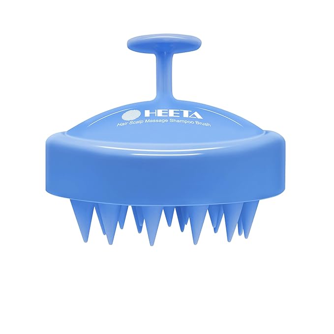HEETA Shampoo Scalp Brush Massager Hair Growth, Scalp Scrubber with Soft Silicone Bristles for Hair Growth & Dandruff Removal, Hair Brush for Scalp Exfoliator, Royal Blue HEETA