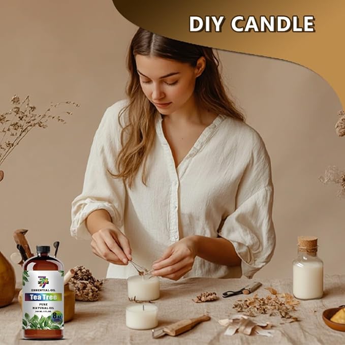 Tea Tree Essential Oil (8 oz/240 ml) — Tea Tree Oils for Aromatherapy, diffusers, humidifiers, Home fragrances, DIY Skin Care, Soap Making, DIY Candle, Yoga, and Meditation - Bloomnest