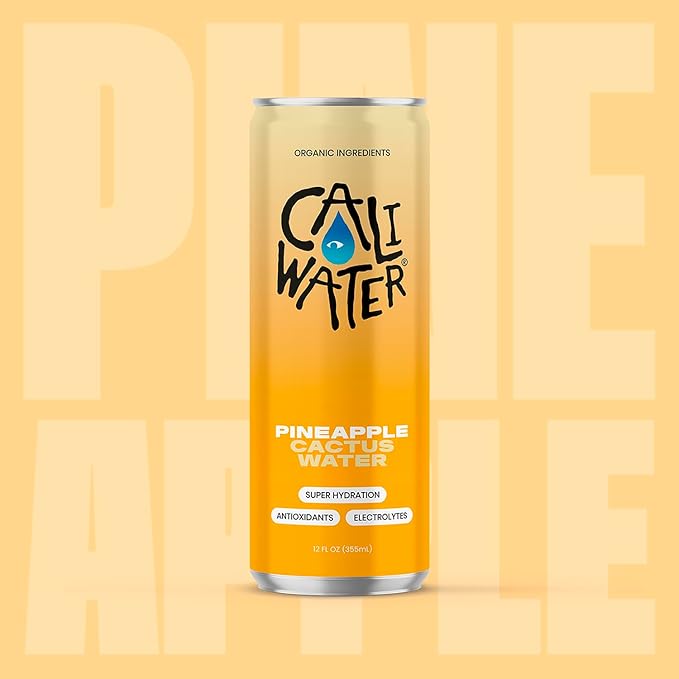 Caliwater - Organic Cactus Water - Pineapple - 5g Sugar, 35 Calories - Coconut Water Alternative - Natural Plant Based Hydration - Skin Care, Electrolyte Drinks - Flavored Water Beverages - 12 Cans - Bloomnest