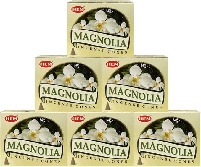 TRUMIRI Incense Cone Holder Bundle with Hem Magnolia Incense Cones - Pack of 6 (Approx 60 Cones) TRUMIRI