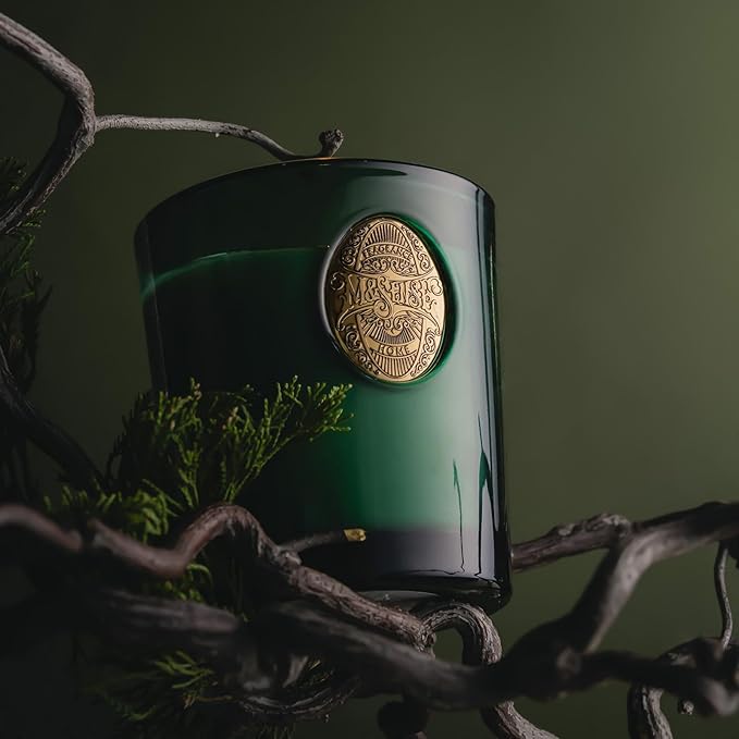 M&SENSE Natural Soy Candle | Evergreen Pine & Emerald Green | 9.2 oz, 50H Burn Time | Luxury Scented Candle for Relaxation, Gifting, Home Décor | Ideal for Bedroom, Office, Party Ambiance - Bloomnest