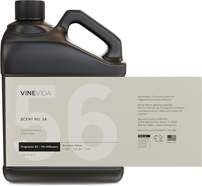 VINEVIDA [Gallon (128 Fl Oz)] Ocean Rain Fragrance Oil for Cold Air Diffusers, Essential Oils for Diffuser Oil Refill & Air Freshener Room Spray - Bloomnest