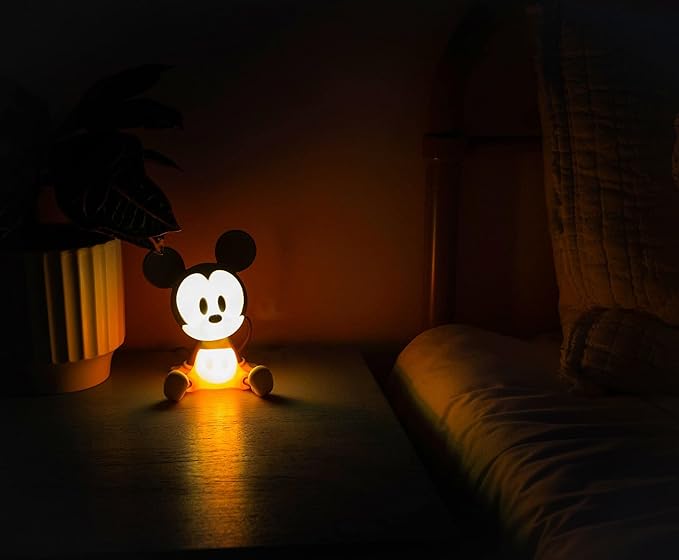 Disney Mickey Mouse Figural Mood Light | Nightstand Table Lamp with LED Light for Bedroom, Desk, Living Room | Home Decor Room Essentials, Cute Gifts and Collectibles | 6 Inches Tall - Bloomnest