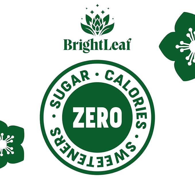 BrightLeaf Regenerative Organic Sparkling Tea, Jasmine Green, 12 oz Cans (Pack of 12) – Zero Sugar & Zero Calories – Organic Herbal Tea Drink – Mood-boosting ingredients – Craft Brewed Botanical Beverage - Bloomnest