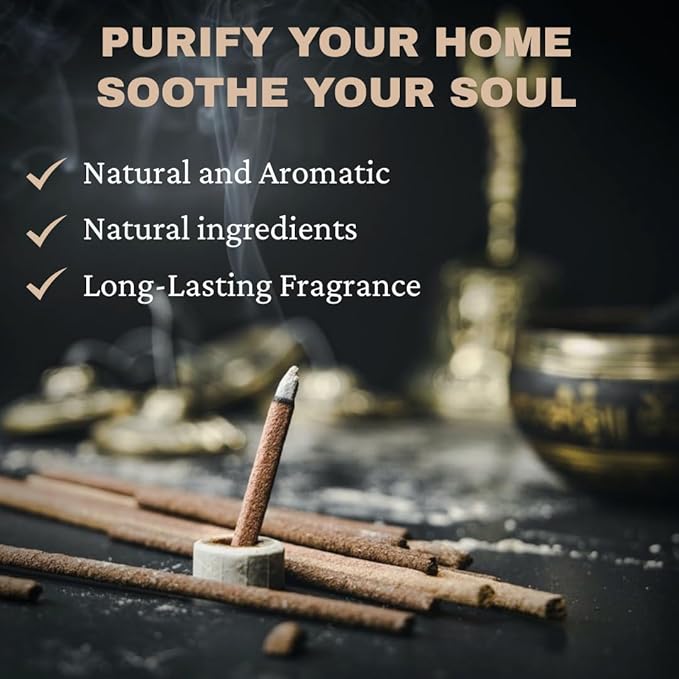 Yajna Patchouli-100%-Natural-Incense-Bambooless-Dhoop-Sticks Handmade-Organic-Chemicals-Free for-Purification-Relaxation-Positivity-Yoga-Meditation The-Best-scents-4.5-Inches-60-Count