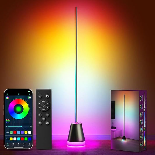 Keepsmile Smart RGB LED Corner Floor Lamp,172 LEDs Bright Standing Lamps for Living Room with APP and Remote,Modern Floor Lamp with Music Sync and 16 Million Colors, Ambient Lighting for Bedroom - Bloomnest