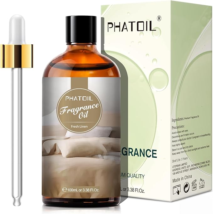 PHATOIL 3.38FL.OZ Fresh Linen Fragrance Oils for Aromatherapy, Essential Oils for Diffusers for Home, Perfect for Diffuser, DIY Candle and Soap Making, DIY Scented Products - 100ml - Bloomnest