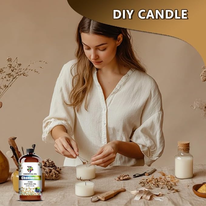 Chamomile Essential Oil (8 oz / 240 ml) – Chamomile Oils for diffusers, humidifiers, Home Baths, Cleaning Products, Yoga, DIY Soaps and DIY Scented Candles - Bloomnest