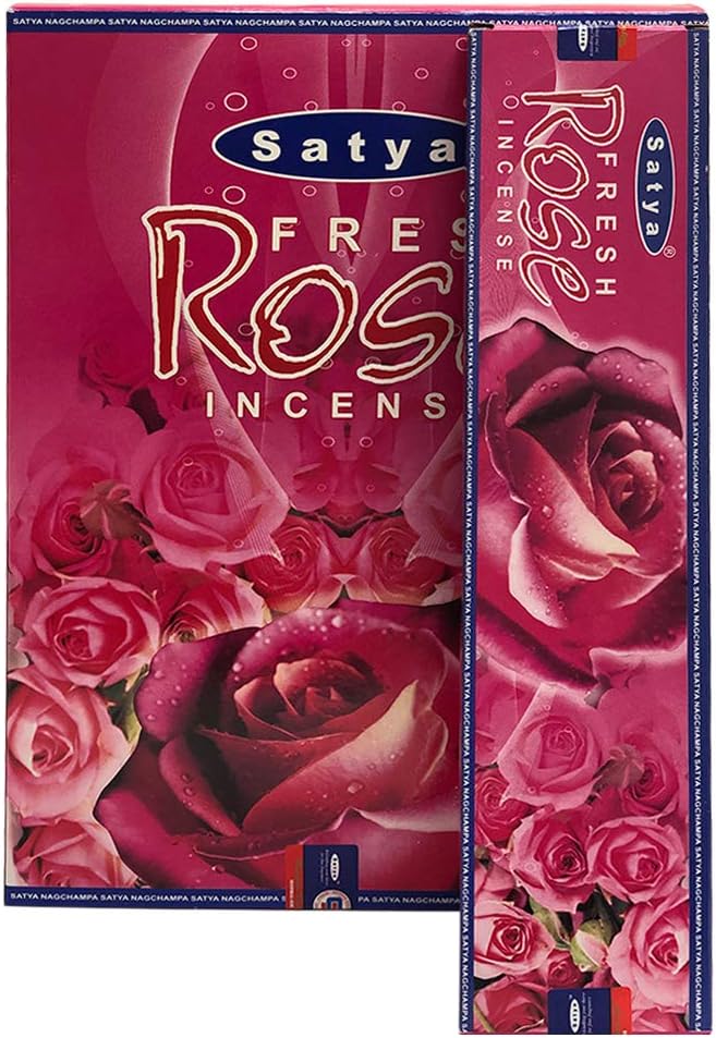 Fresh Rose Incense Sticks and Incense Stick Holder Bundle Insence Insense Satya - Bloomnest