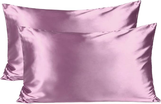 Yanibest Satin Pillowcase, Silk Pillow Cases for Hair and Skin with Zipper, Standard Pillow Cases Set of 2 for 20"x26", Exquisite Packaging for Women Men - Bloomnest