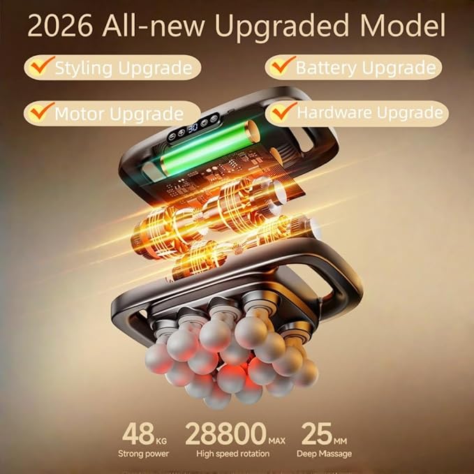 Christmas Limited Edition, Upgraded 16 Head Massage Gun Deep Tissue, 16-Drive 8-Head Massage Gun Set with 30 Levels & 3Modes for Thighs, Arms, Waist, Back(Seasonal Limited) - Bloomnest
