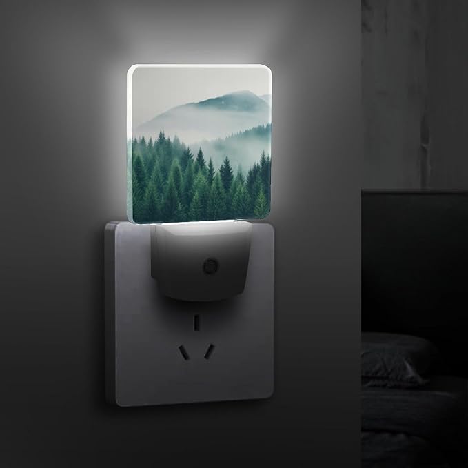 Mountain Forest Night Light, Plug into Wall Decor Nightlights for Bedroom, Bathroom, Hallway, Kitchen, with Dusk to Dawn Light Auto Sensors LED Night Lights for Boys Girls Women Men Room Gifts - Bloomnest