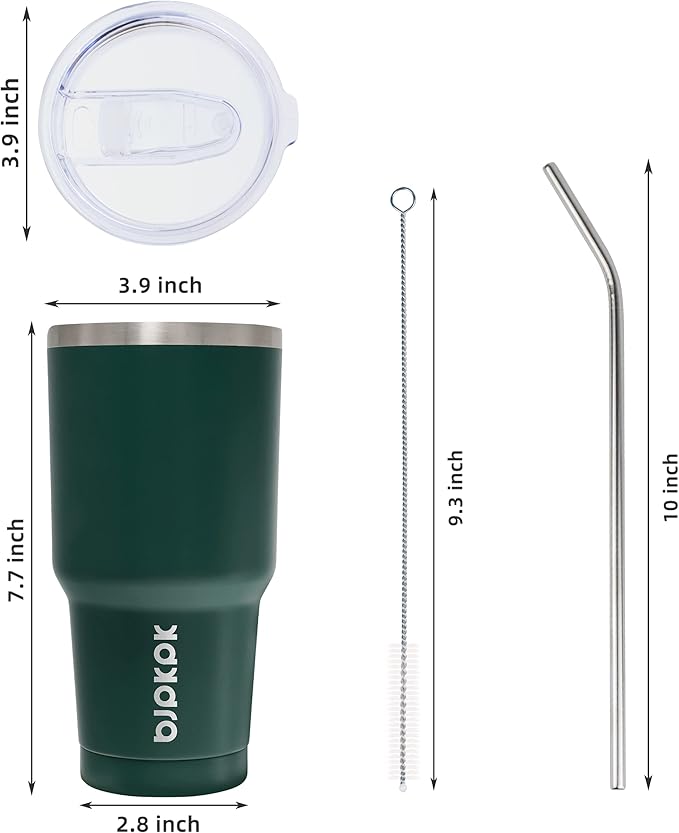 BJPKPK 30oz Tumbler with Lids and Straws, Stainless Steel Vacuum Insulated Coffee Tumblers, Insulated Travel Mug Water Cup with Leakproof Lid,Army Green - Bloomnest