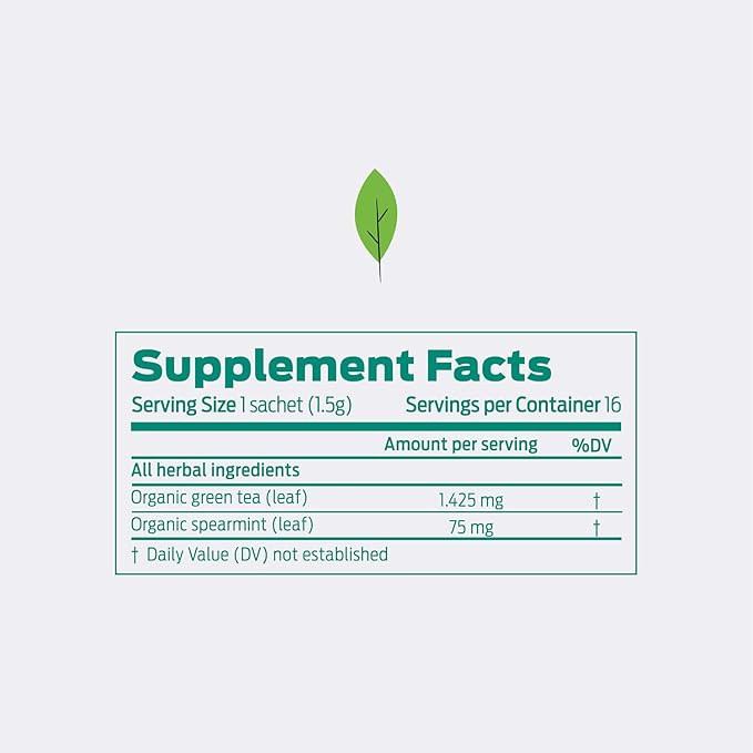 HELPS TEAS | Helps Refresh | Organic Green Tea with Spearmint. Natural Energy, Antioxidant, Thermogenic Herbal Tea| 16 Tea Bags | - Bloomnest