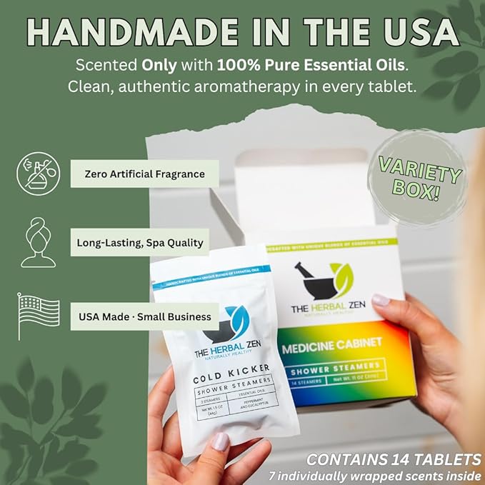 Shower Steamers Aromatherapy Tablets – Variety Pack - Shower Bombs Aromatherapy Made in USA – Valentines Day Gift for Her and Him – Natural Essential Oils – Adult Christmas Stocking Stuffers (14 pack) - Bloomnest