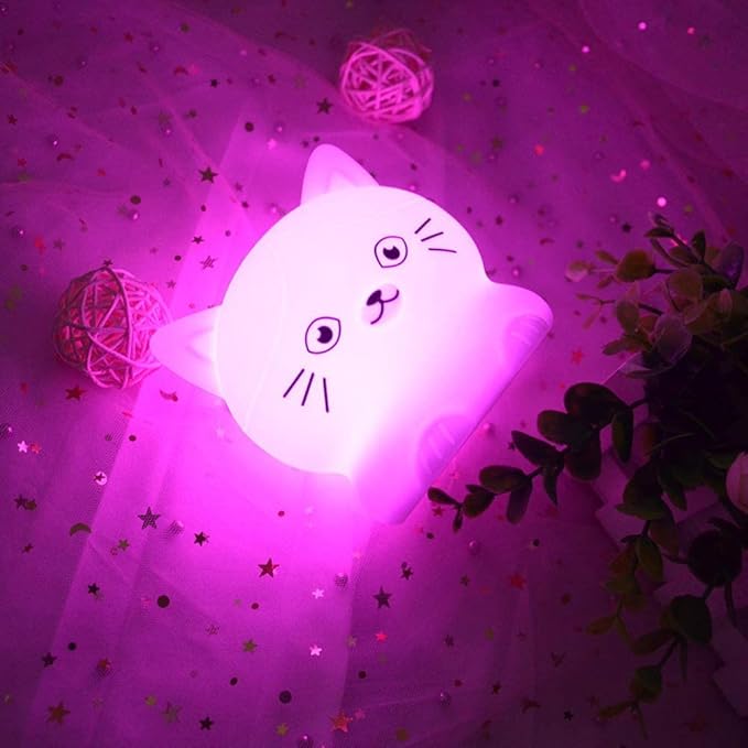 Cat Night Lights Children's Room Lighting, Toddler Bedroom Sleep Lights Bedside lamp - 9 Colors Lamps Room Decor for Toddlers/Boys/Girls/Adults/Bedroom/Bathroom/Outdoor/Camping - Medium - Bloomnest