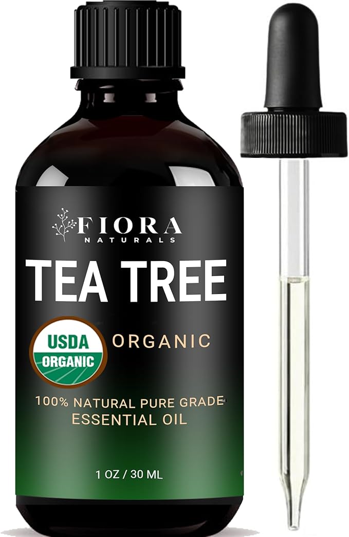 Tea Tree Oil – 100% Pure Organic Tea Tree Essential Oil for Skin, Face, Hair, Scalp, Nails, and Toenail – Therapeutic Grade Tree Tea Oil for Acne & Hair Growth – 1 fl oz - by Fiora Naturals - Bloomnest